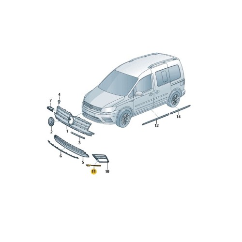 VW Caddy  SA chromen lijst mistlamp rooster 